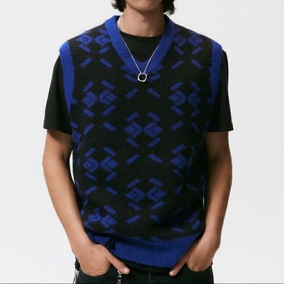 NWT Zara Jacquard Knit Vest - Picture 1 of 8